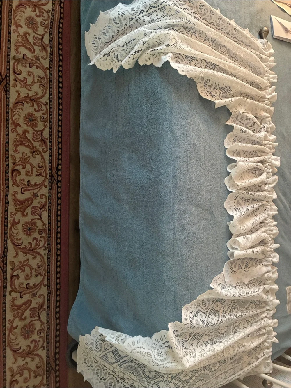 Vintage Old World Style Swag and Valance Curtain set  White Crochet Lace